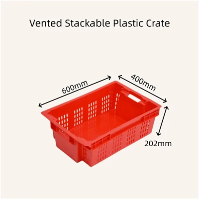 Cassetta in plastica impilabile ventilata